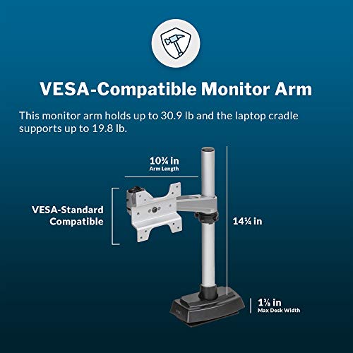 Vari Monitor Arm & Laptop Stand – Silver - style: Monitor Arm & Laptop Stand
