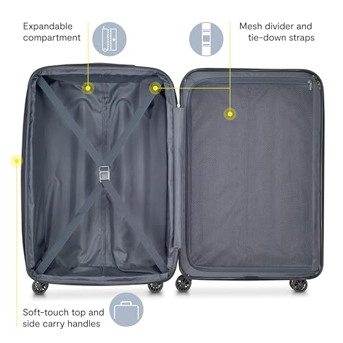 DELSEY PARIS Helium Aero Hardside Expandable Luggage with Spinner Wheels, Blue Cobalt, Carry-On Plus 21 Inch - color: Blue Cobalt, size: Carry-On Plus 21 Inch