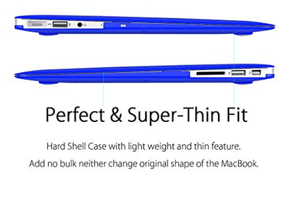 UESWILL Smooth Matte Hard Shell Case Cover Compatible with MacBook Air 11 inch (Model A1370 / A1465) + Microfibre Cleaning Cloth, Royal Blue - color: Royal Blue, size: MacBook Air 11"