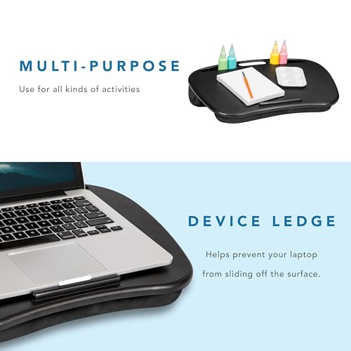 LAPGEAR MyDesk Lap Desk – Black, Fits 15.6” Laptops - color: Black, size: Single Unit
