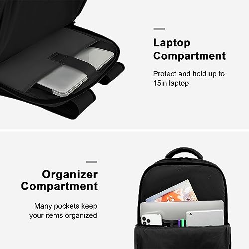 MATEIN Travel Laptop Backpack, Flight Approved Carry on Backpack, Black | Shoe Compartment, Large Personal Item Bag, Fits 15.6 Inch Laptop, Water Resistant, Overnight Luggage Bag, Weekender Bag - color: Black, size: Large