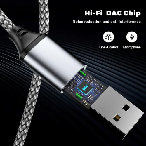 USB to 3.5mm Jack Audio Adapter,USB to Audio Aux Cable for PS4/PS5 | External Stereo Sound Card,USB A to 3.5mm TRRS Female Headset for PS4/PS5/Headphone/Mac/Linux/Laptop/Desktops/Docking Station - size: 1Pack 4 inch