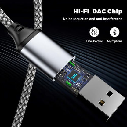 USB to 3.5mm Jack Audio Adapter,USB to Audio Aux Cable for PS4/PS5 | External Stereo Sound Card,USB A to 3.5mm TRRS Female Headset for PS4/PS5/Headphone/Mac/Linux/Laptop/Desktops/Docking Station - size: 1Pack 4 inch