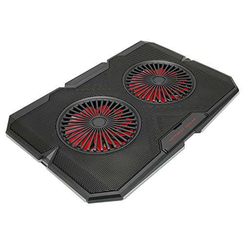 RGB Laptop Pad with Dual Silent Fans, Gaming Laptop Cooler Stand with 7 s Height Adjustment, 2 USB Ports and RGB ing for 14in to 17in Lap, y Panel