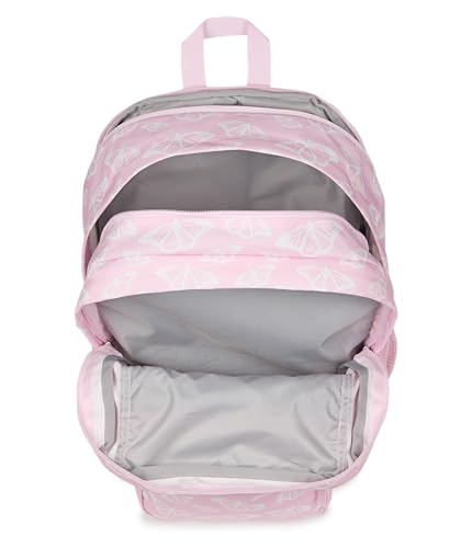 JanSport Laptop Backpack - Computer Bag with 2 Compartments, Ergonomic Shoulder Straps, 15” Laptop Sleeve, Haul Handle - Flutter By - color: Flutter By Pink Ice