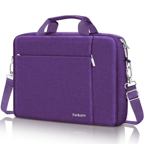 Ferkurn Laptop Bag Case for Women Men Computer Bag Compatible with HP Envy Pavilion Omen/LG Gram/MSI/Dell Inspiron XPS/Lenovo/Acer, Shoulder Strap Carrying Messenger Briefcase, Purple, 17 17.3 Inch - color: Purple, size: 17.3 inch