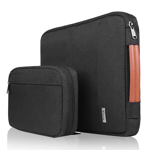 Voova 15.6-15 Inch Laptop Sleeve, Laptop Case, MacBook Sleeve, Black | Water-repellent laptop sleeve with detachable accessory pouch; fits MacBook Air/Pro, Surface and Chromebook for storage - color: Black, size: 15-16 Inch (15.7 x 11.8 x 1.2 in)