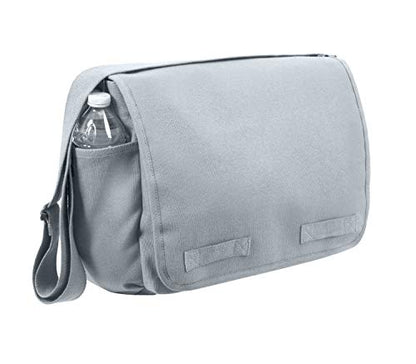 Rothco Classic Canvas Messenger Bag | Durable Canvas Shoulder Bag, Crossbody Designed For EDC, Travel, Commuting, Organized Storage And Dependable Carry - color: Grey