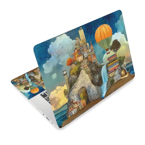 3Pcs Laptop Skin Sticker Decal Oil Painting PVC Laptop Sticker Fits for 12-16 Inch Notebook Waterproof Scratch Proof Dream Castle Universal Notebook PC Personalized Protector Gift