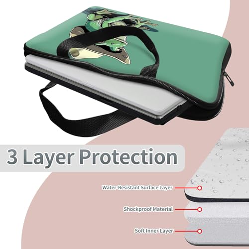 Laptop Sleeve Case Bag 15 inch, Green Frog Slim Carrying Case Durable Handbag Travel Laptop Bag for 15 inch MacBook Air M3/M2/15 Pro/Surface Laptop 7/6/5/4/3/ Dell XPS 15 Plus - color: Green Frog, size: 15 Inch