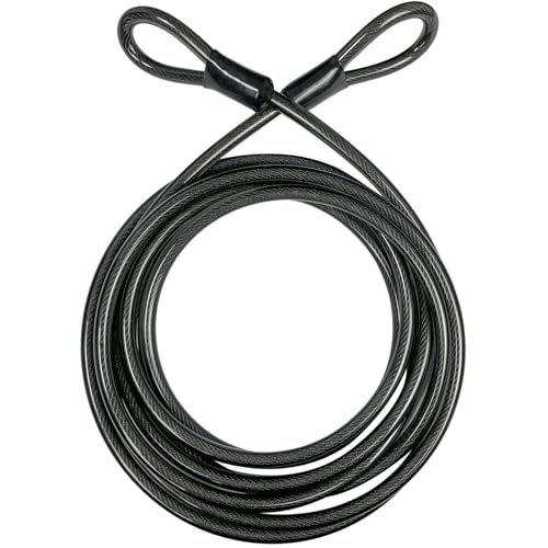 DELSWIN Heavy Duty Security Cable with Loops - 30FT Long Bike Lock Cable, 3/8 Inch (10mm) Thick Cut-Resistant Braided Steel Cables, Vinyl Coated for Bicycle, Boat, Kayak, Generator, Outdoor Patio Set - color: Cable, size: 3/8 inch(D) X 30ft(L)