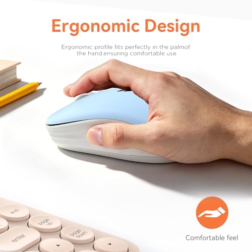 FMOUSE Cute Cartoon Wireless Mouse, 2.4G Bluetooth Dual Mode, AA Battery Powered, Silent Ergonomic Mice for Kids Students Office Workers Laptop PC Mac iPad (Sleepy Book Owl) - color: Sleepy Book Owl