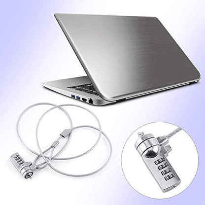Laptop Lock Cable Chain, Theft Deterrent 4 Digit Password for Notebook PC, for Notebooks/Desktops with Built in Standard Security Locking Slot Hole