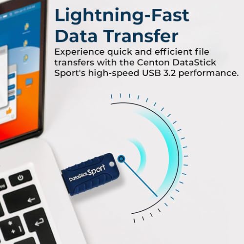 Centon Electronics MP Essential USB 3.2 Gen1 DataStick Sport Flash Drive, 8 GB, 10 USB Flash Drives, 10 Bulk Pack, Navy Blue - size: 8 GB, style: Pack of 10