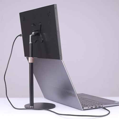 Portable Monitor Stand with VESA Mount 3inch Bracket Tilt Ball Joint Telescopic Pole and Metal Disk Base Portable Monitor Mount with 75mm VESA Mount FL12B