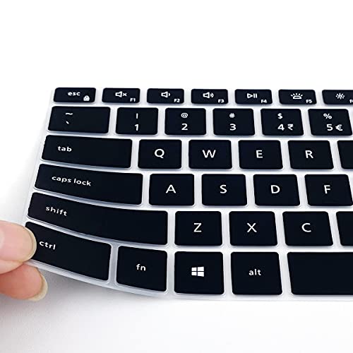Keyboard Cover for Dell Inspiron 14 5410 5415 5418 5420 5425 5430 7415 7420 7425 7430 7435, Dell Inspiron 16 5620 5625 5630 7620 7630, Inspiron 13 5310, Latitude 3320 3420 Keyboard Skin -Black - color: Black