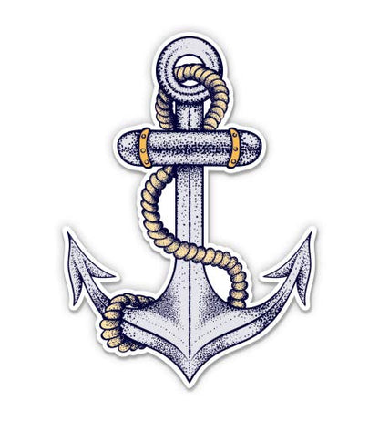 Anchor Sea Sailing Boat - 12" Vinyl Sticker Waterproof Decal - size: 12"