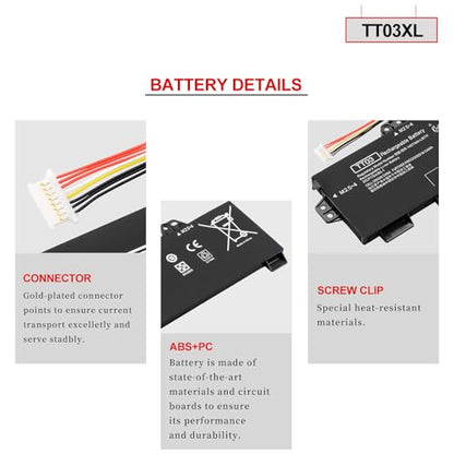 TT03XL 932824-421 Battery Fit for HP EliteBook 755 G5 850 G5 850 G6 ZBook 15U G5 G6 HSTNN-LB8H HSTNN-DB8K TT03XL-BTI TT03056XL-PL HSN-I13C-5 932824-1C1 932824-2C1 933322-855 11.55V 56WH - color: 56WH TT03XL battery