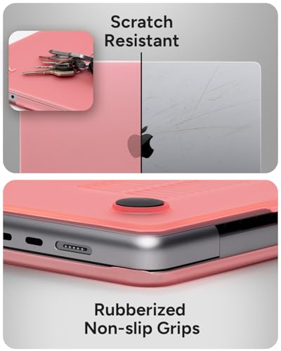 ZAGG MacBook Protection MacBook Air 13" M5/M4/M3/M2 Case – Premium Two-Piece Hard-Shell Snap-on Cover with Rubberized Non-Slip Grips, Durable, Lightweight, Scratch-Resistant, Frosted Finish, Pink - color: Pink, size: MacBook Air 13" M3/M2