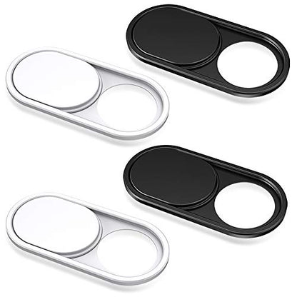 CloudValley Webcam Cover Slide, 0.023in Camera Cover Fit for Laptops, iMac, iPad, PC/Computer, Tablets, Ultra-Thin Web Blocker Protecting Your Privacy [2 Black+2 White]