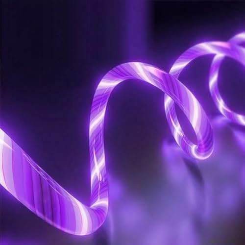 IHAO USB A to C Charger Cable PD Fast Charge and High Speed Sync Visible LED Current Flowing Compatible with All USBC Device-39Inches Purple - color: USB A TO C Purple