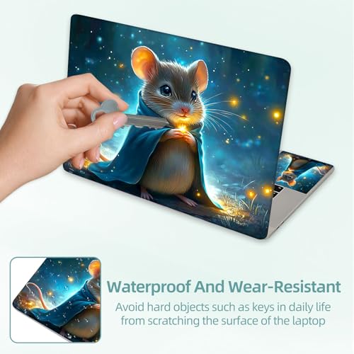 Universal Laptop Skin Decal, 3-Piece Vinyl Protector for 12 13 14 15.6" Notebook, Waterproof Anti-Scratch, Easy Trim & Bubble-Free Finish, Cute Little Mouse - color: Cute Little Mouse