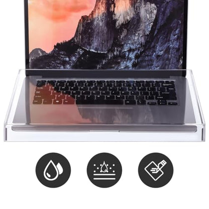 Transparent Acrylic Keyboard Protector Cover for Laptop and Desktop Waterproof and Dustproof Keyboard Case Versatile Protective Accessory 13.77X9.84X1.18In - size: 35.00X25.00X3.00CM