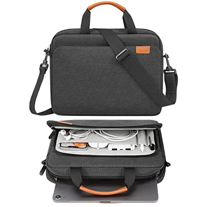 MoKo 13 Inch Tablet Sleeve Case with Multi-Pockets & Shoulder Strap | Fits iPad Pro 13-inch M5, iPad Air 13-inch M4, iPad Pro 12.9 M2/M1, Surface Laptop Go 12.4 and Tab S8+/S9+ 12.4, Black&Gray - color: Black & Gray, size: 12.9 Inch