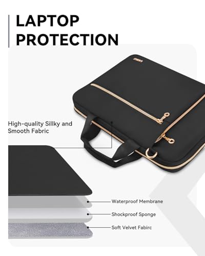 Laptop Bag Case for Women Men Messenger Briefcase Bag, 14 Inch | Compatible with HP Chromebook OmniBook Envy/14 MacBook Pro M5 M4/Dell Pro Inspiron XPS/Lenovo Yoga/Acer/ASUS, Black - color: Black, size: 14 inch