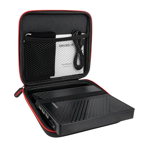 ORIGBELIE External CD DVD Drive 4 USB Port 2 TF/SD Card Slot &Carrying Case | Slim USB 3.0 CD DVD ROM Player Burner Reader Writer Rewriter Optical Disk Drive for Laptop PC Mac OS Windows 11/10/8/7 Linux - size: 6.1" x 5.45" x 0.65"