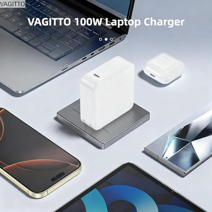 100W 96W USB C Fast Charger Compatible with MacBook Pro/Air 16 15 14 13, M4 M3 M2 M1, iPad Pro/Air and All Type C Device, Mac Book Pro Charger Included Cable