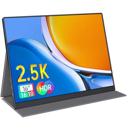 Anyuse 16" QHD USB-C HDMI HDR Portable Monitor | 16" QHD 2.5K IPS HDR, smart cover+speakers, USB-C/HDMI, plug&play, for PC/Mac/Phone/PS5/Xbox/Switch. - size: 16"Portable