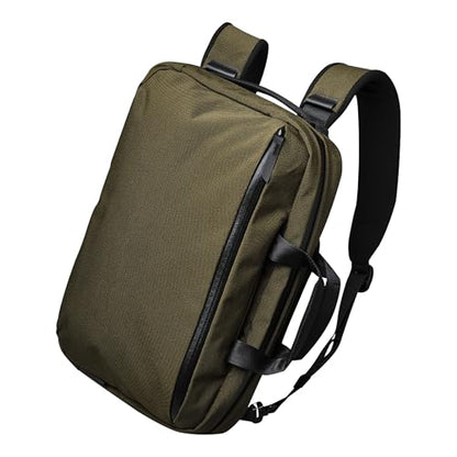 ALPAKA Elements Tech Brief Pro 12L Laptop Briefcase Backpack Green | For 16-inch Laptop, Detachable & Hidden Strap, Luggage Pass-Through, YKK AquaGuard Zipper, Weatherproof Fabric Axoflux 600D