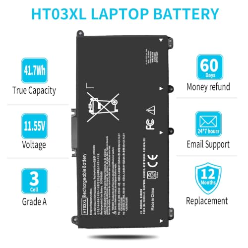 HT03XL L11119-855 Battery for HP Pavilion 15-CS 15-DA 15-DB 15-DW 17-by 17-CA 14-CE 14-CF 14-DF 15-CS0073CL 15-CS0053CL 15-DA0014DX 15-DA0XXX L11421-2C2 L11421-422 HT03041XL HSTNN-UB7J HSTNN-DB8R