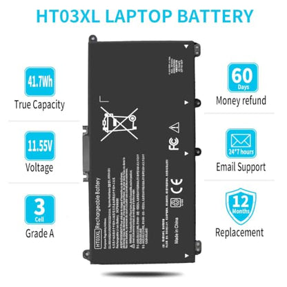 HT03XL L11119-855 Battery for HP Pavilion 15-CS 15-DA 15-DB 15-DW 17-by 17-CA 14-CE 14-CF 14-DF 15-CS0073CL 15-CS0053CL 15-DA0014DX 15-DA0XXX L11421-2C2 L11421-422 HT03041XL HSTNN-UB7J HSTNN-DB8R