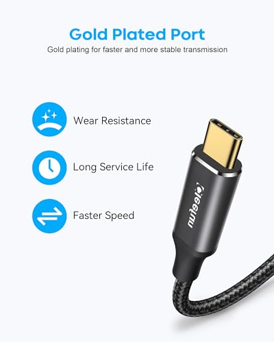 CLEEFUN USB-C Extension Cable 1ft 2-Pack, USB-C Male to Female, 10Gbps Data & 4K Video Sync, 100W Fast Charging for Laptop, Tablet, Phone - color: Black, size: 1ft