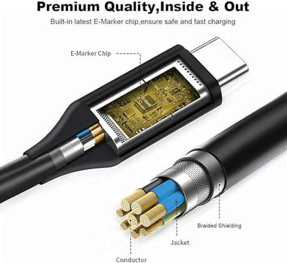 65W 45W USB-C Charger Fit for HP ProBook 440 G11, 445 G11, 450 G10, 460 G11 Laptop Power Adapter Supply Cord