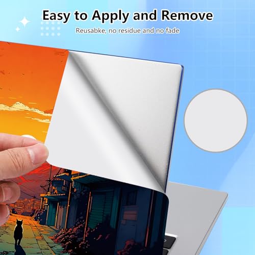 Universal Laptop Skin Sticker Decal for 11.6”12" 13" 13.3" 14" 15" 15.4" 15.6" Reusable Waterproof Scratch-Scratch Resistant Protective Vinyl Laptop Notebook Skin Stickers - Mountain Sunrise and Cat - color: Mountain Sunrise and Cat