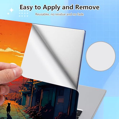 Universal Laptop Skin Sticker Decal for 11.6”12" 13" 13.3" 14" 15" 15.4" 15.6" Reusable Waterproof Scratch-Scratch Resistant Protective Vinyl Laptop Notebook Skin Stickers - Mountain Sunrise and Cat - color: Mountain Sunrise and Cat