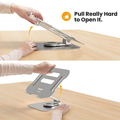 Laptop Stand Adjustable Height to 11.8 inch Rotate 360° Foldable Portable Multi-Angle iPad Stand BSL902S