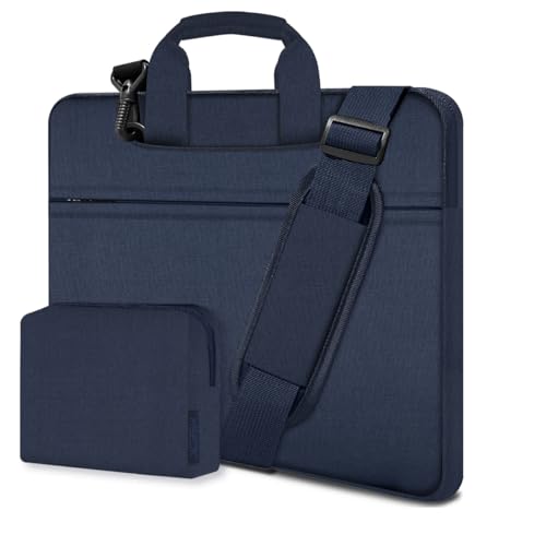 Hseok Laptop Shoulder Bag 13-14 inch Shockproof Water-Resistant HandBag with Small Case Compatible with MacBook Pro/Neo 14" M5/M4/M3/M2/M1, Mac Air/Pro 13.3", XPS 13/14, Most 13"-14" PC,Blue - color: Blue, size: 13"-14"