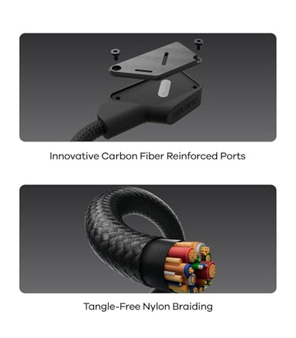 Aulumu M07 240W USB-C to USB-C Carbon Fiber Cable | USB 3.1 Gen2 10Gbps | 4K@60Hz Video Output Fast Charging | For iPhone 17/16/15 Pro Max, NVMe SSD, Galaxy S25/S24/S23 Ultra, MacBook Pro -Black 6.6FT - size: 6.6ft, style: Black - Carbon Fiber