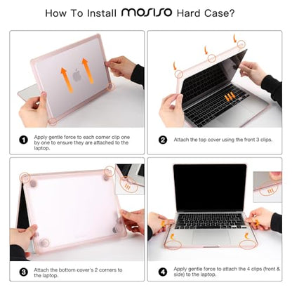 MOSISO Compatible with MacBook Air 13 inch Case M5 2026 M4 M3 M2 2025-2022 | A3449 A3240 A3113 A2681, 3 in 1 Kit Crack-Resistant Heavy Duty Protective Hard Shell Case Cover with TPU Bumper, Midnight - color: Midnight