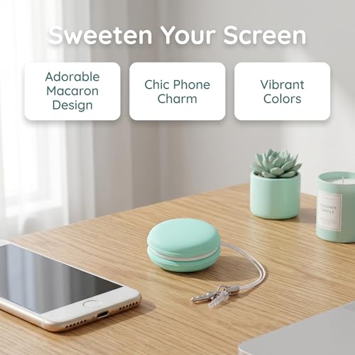 4pcs Cute Macaron Screen Cleaner Set, Mini Phone Cleaning Kit with Strap, Reusable Washable Soft Cloth for Smartphone Glasses Camera Laptop Lens