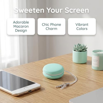 4pcs Cute Macaron Screen Cleaner Set, Mini Phone Cleaning Kit with Strap, Reusable Washable Soft Cloth for Smartphone Glasses Camera Laptop Lens