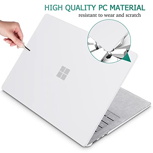 May Chen Case for 13.5" Microsoft Surface Laptop 3/4/5 with Alcantara Palm Rest Model 1867 1958 1950 (2019 2021 2022), Plastic Hard Shell Case with Keyboard Cover + Screen Protector, Matte Clear - color: Matte Clear