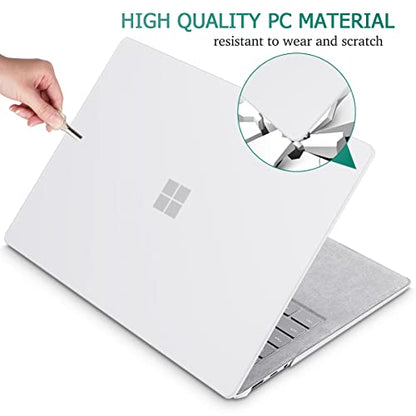 May Chen Case for 13.5" Microsoft Surface Laptop 3/4/5 with Alcantara Palm Rest Model 1867 1958 1950 (2019 2021 2022), Plastic Hard Shell Case with Keyboard Cover + Screen Protector, Matte Clear - color: Matte Clear