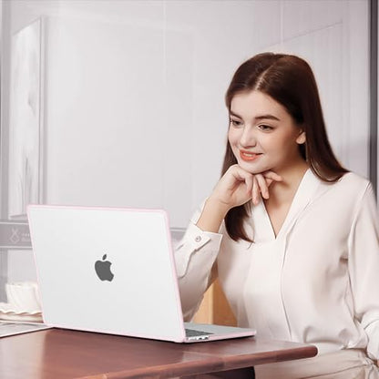 MOSISO Compatible with MacBook Air 13 inch Case M5 2026 M4 M3 M2 2025-2022 | A3449 A3240 A3113 A2681,Seamlessly Closes Reinforced Crack-Resistant Hard Shell for MacBook Air 13.6 inch Case, Pink - color: Pink