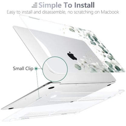 Batianda LumiArt Case for MacBook Air 13" M1 Chip, Greenery Leaves | Fits Model A2337/A2179/A1932, 2018-2020; 1.2mm Slim Lightweight Hard Shell Cover, Scratch Resistant,4-in-1 Accessories Bundle - color: Greenery Leaves