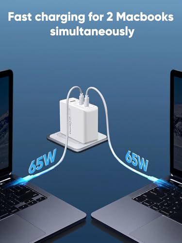 PowerLot 140W GaN PD Power Adapter,18W USB-A Charger, PD3.1 Type C Wall Charger or MacBook Pro 16'', Dell XPS, iPhone 16/15 Pro Max, iPad, Chromebook,Tablet (140W Charge with Cable)